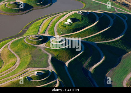 Aerial view of Northumberlandia, near Cramlington in Northumberland Stock Photo