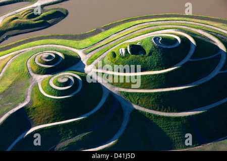 Aerial view of Northumberlandia, near Cramlington in Northumberland Stock Photo