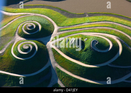 Aerial view of Northumberlandia, near Cramlington in Northumberland Stock Photo