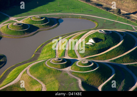 Aerial view of Northumberlandia, near Cramlington in Northumberland Stock Photo