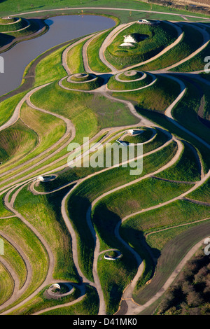 Aerial view of Northumberlandia, near Cramlington in Northumberland Stock Photo