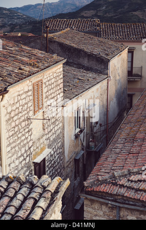 roofs Bisacquino, Sicily (Italy) Stock Photo