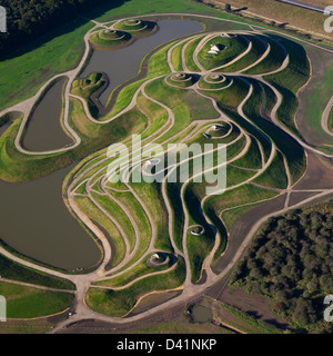 Aerial view of Northumberlandia, near Cramlington in Northumberland Stock Photo