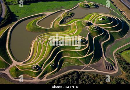 Aerial view of Northumberlandia, near Cramlington in Northumberland Stock Photo