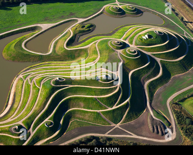 Aerial view of Northumberlandia, near Cramlington in Northumberland Stock Photo