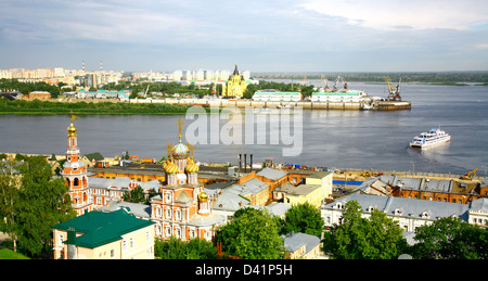 Nizhny Novgorod cityscape in the morning of july Stock Photo
