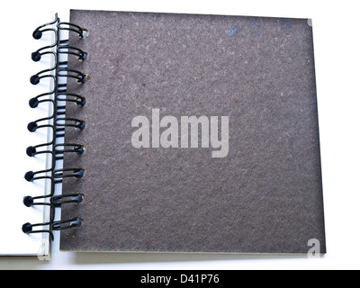 opened spiral binding notebook cover Stock Photo