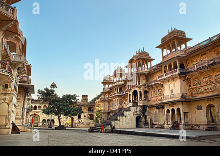 The Monkey temple (Galwar Bagh), Galta ji Rajasthan, India Stock Photo