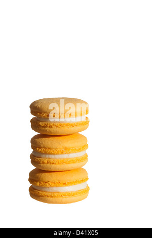 Lemon flavoured macarons Stock Photo