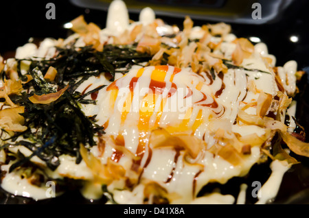 Japan food Okonomiyaki is japanese pizza Stock Photo