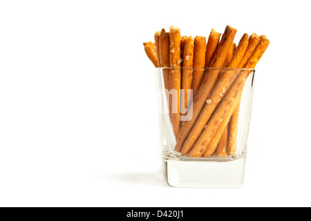 Glas of Salted pretzels Stock Photo