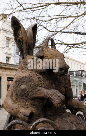 Minotaur and Hare, a sculpture by Sophie Ryder in Cheltenham Gloucestershire Stock Photo