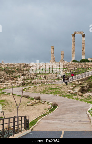 Hercules Temple in Citadel Amman Stock Photo