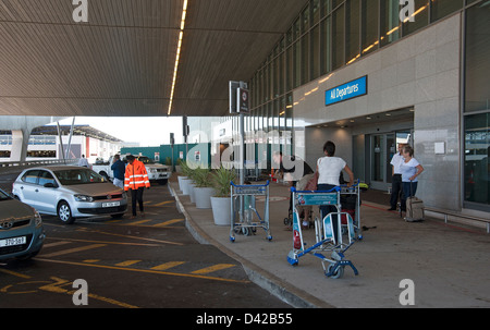 Departures entrance doorway Cape Town International Airport South Africa departing passengers Stock Photo