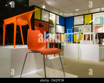 Contemporary Chairs in Bloomingdale's Department Store Interior, NYC Stock Photo