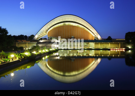 Berlin, Germany, House of World Cultures at night Stock Photo