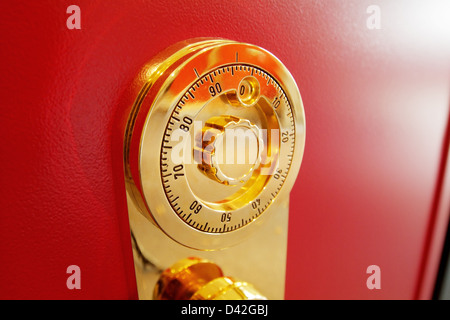 Hamburg, Germany, a mechanical combination lock on a safe Stock Photo