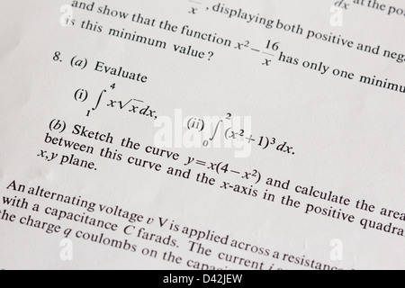 old exam papers for engineering qualifications UK (1960s) Stock Photo