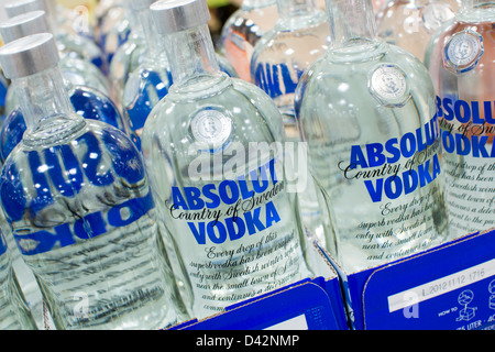 Absolut vodka on display at a Costco Wholesale Warehouse Club. Stock Photo