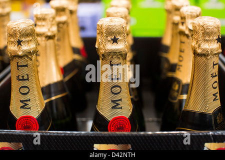 Moet champagne on display at a Costco Wholesale Warehouse Club. Stock Photo