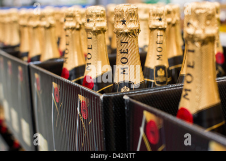 Moet champagne on display at a Costco Wholesale Warehouse Club. Stock Photo