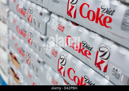 Diet coke on display at a Costco Wholesale Warehouse Club. Stock Photo