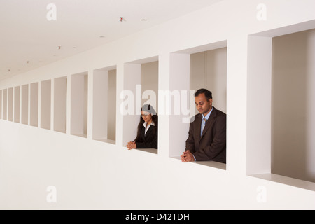 Freiburg, Germany, an Indian couple in the window business Stock Photo