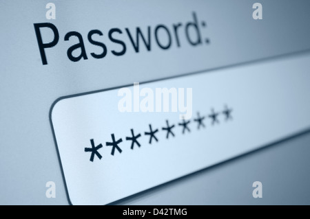 Closeup of Password Box in Internet Browser Stock Photo