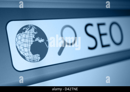 Search Engine Optimization - SEO Sign in Browser Window Stock Photo