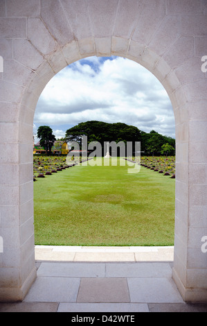 Military Cemetery partner Don Rak. Cemetery is a cemetery of prisoners of coalition deaths.Death Railway in War II ,Thailand. Stock Photo