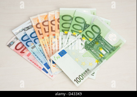 Hamburg, Germany, various Euro bills Stock Photo