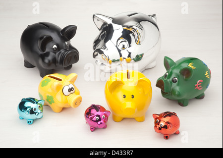 Hamburg, Germany, several piggy banks Stock Photo