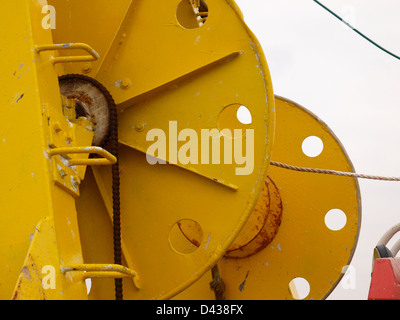 Trawler gear close shot of hauling gear Stock Photo