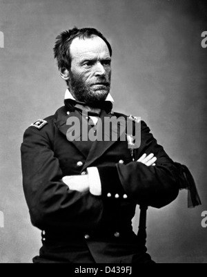 Portrait of Union General William Tecumseh Sherman in 1864 by Matthew Brady. Stock Photo
