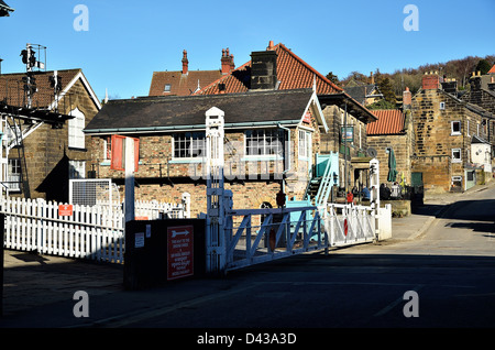 Grosmont Crossing Station and village. Stock Photo