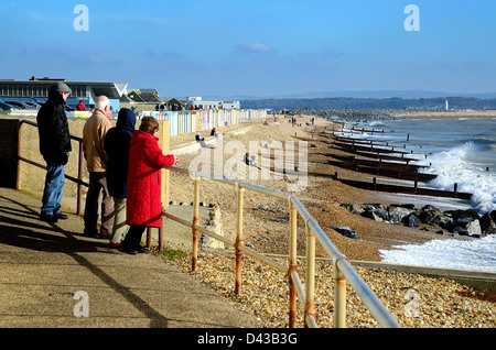 Seafront at Milford on Sea Hampshire Stock Photo