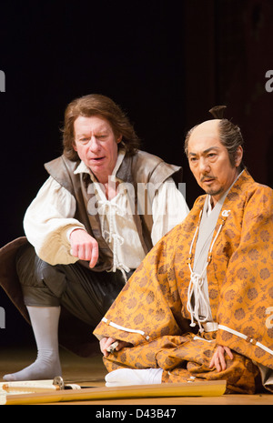 ANJIN, The Shogun and the English Samurai opens at Sadler's Wells Theatre, London. With Masachika Ichimura and Stephen Boxer. Stock Photo