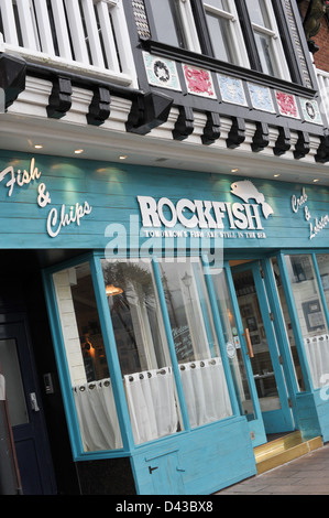 Trendy Rockfish fish and chip restaurant in Dartmouth, Devon, UK Stock Photo