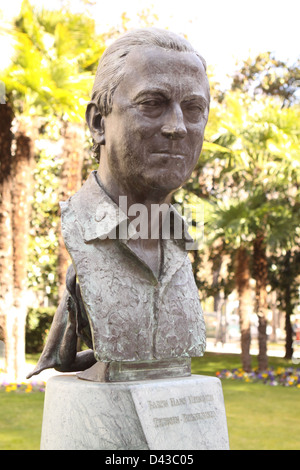 Statue of Baron Hans Heinrich Thyssen-Bornemisza the founder of the Museo Thyssen Bornemisza in Madrid Spain Stock Photo