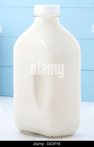 Delicious, nutritious and fresh half gallon Milk Bottle. Stock Photo