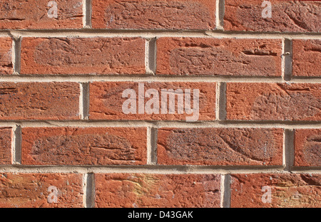 Abstract closeup of textured red brick wall background. Stock Photo