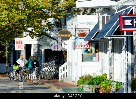 Quaint shops, Edgartown, Martha's Vineyard, Massachusetts, USA Stock Photo