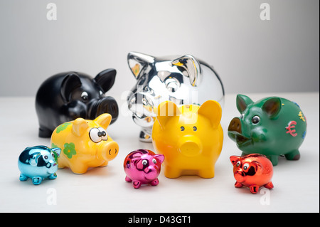 Hamburg, Germany, several piggy banks Stock Photo