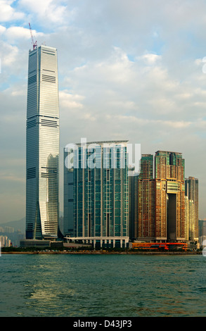 The International Commerce Centre, ICC Tower, and the Union Square development, Kowloon, Hong Kong Stock Photo