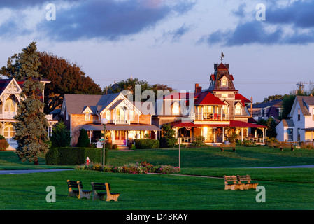 Houses, Oak Bluffs, Martha's Vineyard, Massachusetts, USA Stock Photo
