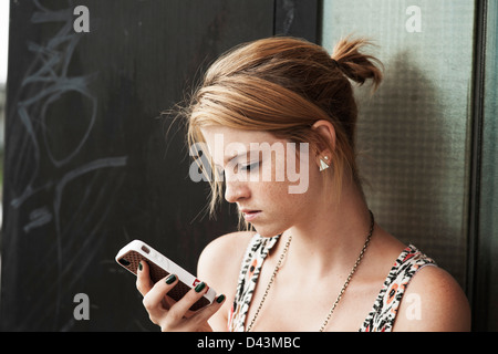 Portrait of Teenage Girl, Mannheim, Baden-Wurttemberg, Germany Stock Photo