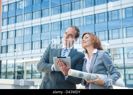Business People using Tablet PC, Niederrad, Frankfurt, Germany Stock Photo