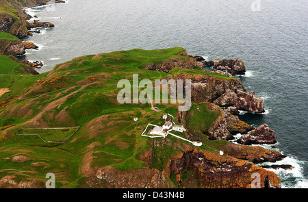 St Abbs Lighthouse and Horn. Berwickshire, Scottish Borders. Stock Photo