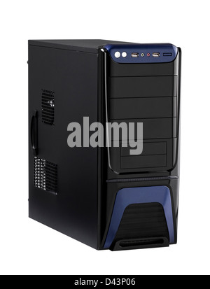 High technology computer with modern design and high speed CPU isolated on white Stock Photo