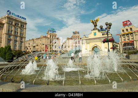 Kiev, Ukraine - August 2012. Independence square in Kiev. Stock Photo